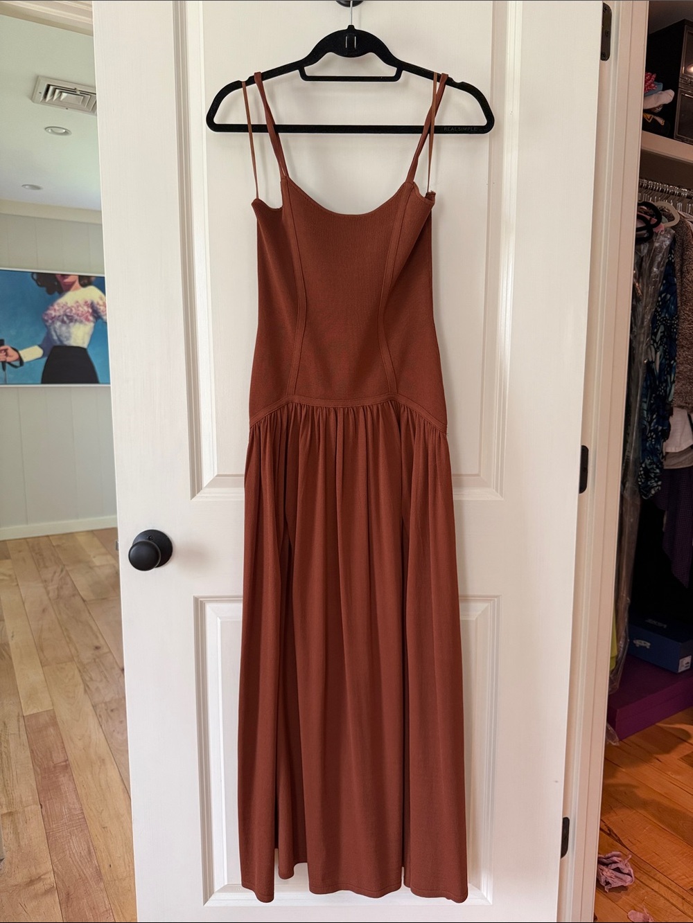Women's Strappy Rust Brown Maxi Dress